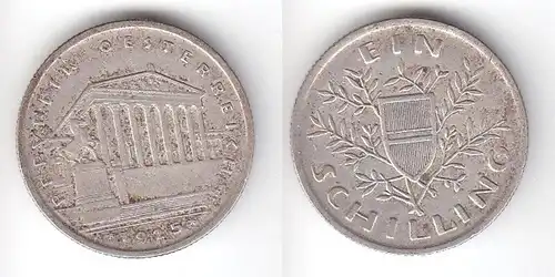 1 Schilling Silber Münze Österreich Parlamentsgebäude 1925 (111208)