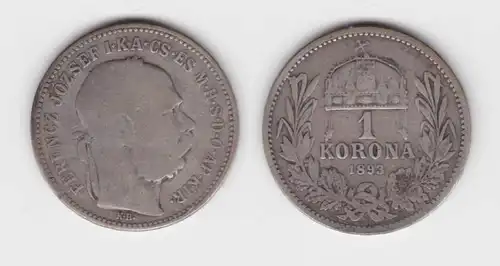 1 Krone Silber Münze Ungarn 1893 (118502)