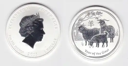 1 Dollar Silber Münze Australien Jahr der Ziege 1 Unze Feinsilber 2015 (131234)