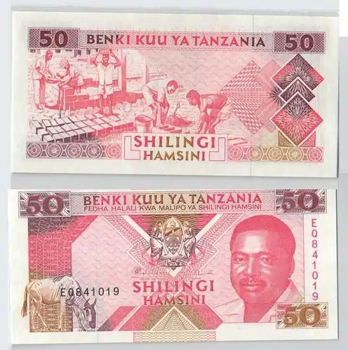 50 Shillings Banknote Tansania Tanzania bankfrisch UNC (129319)