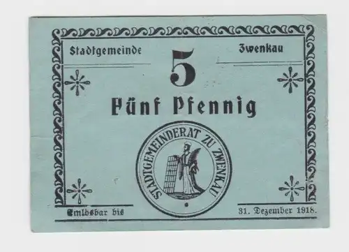 5 Pfennig Banknote Notgeld Stadt Zwenkau o.D. - 31. Dezember 1918 (137928)