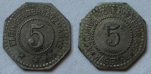 5 Pfennig Kleingeldersatzmarke Accumulatoren-Fabrik AG Hagen (151124)