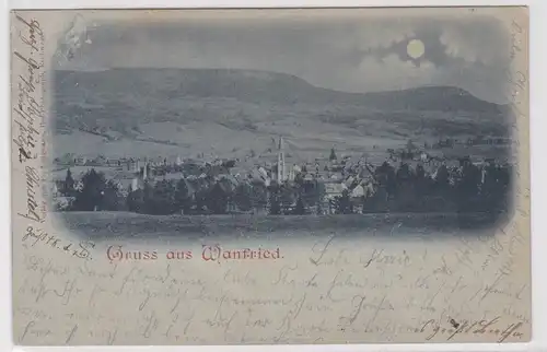 33555 Mondschein Ak Gruss aus Wanfried 1898