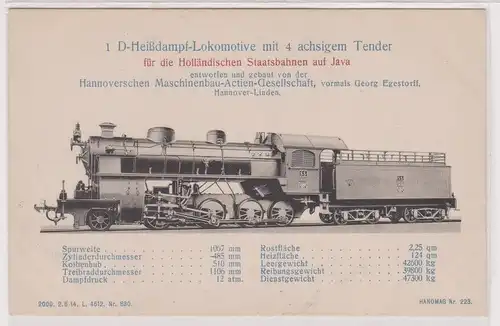 901031 Ak 1 D-Heißdampf-Lok mit 4 achsigem Tender für holl. Staatsbahn auf Java