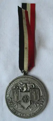 seltene 900er Silber Medaille Schützengilde von Geratal Erfurt 1932 (119625)