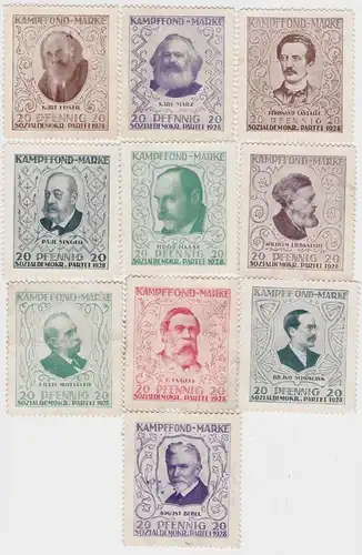 10 seltene Kampffonds Marken Sozialdemokratische Partei 1928 (88848)