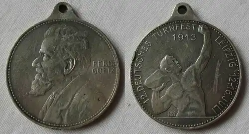 Medaille Ferdinand Götz 12. Deutsches Turnfest Leipzig 1913 (137537)