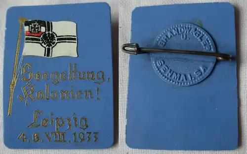 seltenes Abzeichen Seegeltung, Kolonien! Leipzig 4.-6. August 1933 (106365)