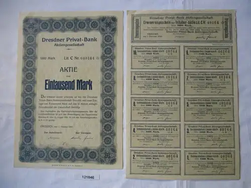 1000 Mark Aktie Dresdner Privat-Bank AG 1. Oktober 1923 (121846)