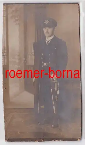 85644 Kabinettfoto Soldat Kriegsmarine mit Säbel um 1910