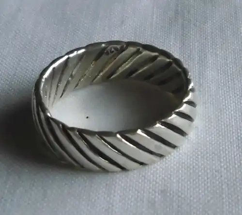 moderner Damenring 925er Silber Muster Wellenstreifen (119139)