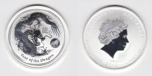 1 Dollar Silber Münze Australien Jahr des Drachen 1 Unze Silber 2012 (129147)