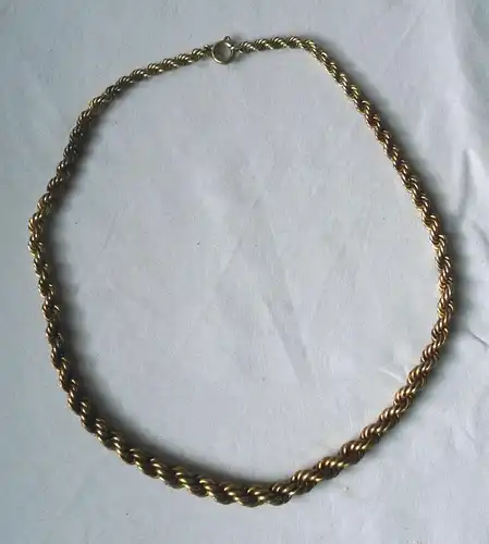 dekorative vergoldete Halskette 900er Silber Kordelloptik Länge 44 cm (119122)