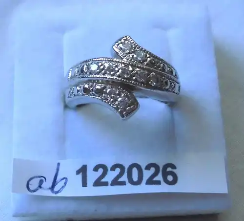 fantastischer Damen-Ring Silber 925 kleine glitzernde Steine (122026)