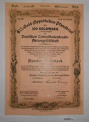 100 Goldmark Deutsche Centralbodenkredit AG Berlin 1937 (127612)