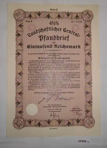 1000 Reichsmark Landschaftlicher Central Pfandbrief Berlin 1940 (127625)