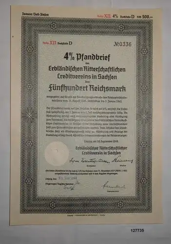 500 Reichsmark Pfandbrief Erbländischer Ritterschaftlicher Creditverein (127735)