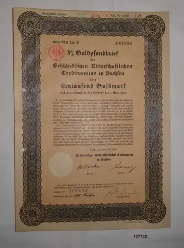 1000 Goldmark Pfandbrief Erbländischer Ritterschaftlicher Creditverein (127732)