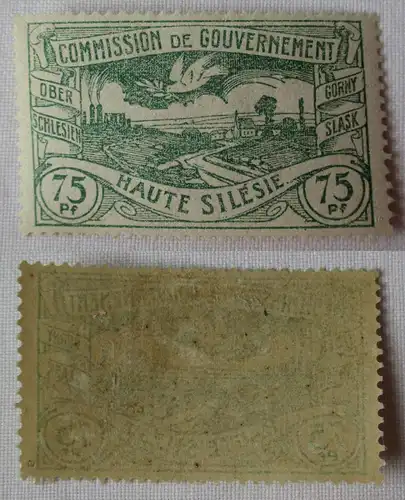 seltene 75 Pfennig Marke Oberschlesien Michel 24 (Farbe!) (101067)