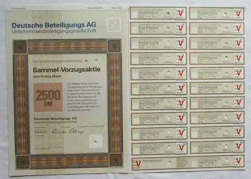 2500 DM Aktie Deutsche Beteiligungs AG Königstein November 1985 (121940)