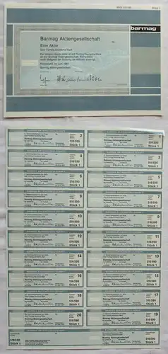 1 Stück x 50 DM Aktie Barmag AG Remscheid Juni 1991 (128339)