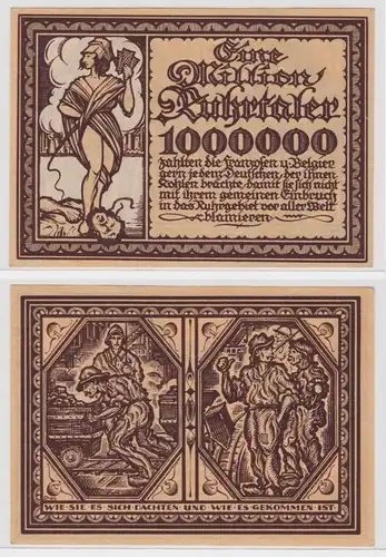 1 Million Ruhrtaler Banknote Spott bzw.Propaganda Schein um 1923 (136745)