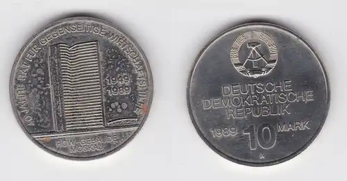 DDR Gedenk Münze 10 Mark 40 Jahre RGW 1989 fast vorzüglich (136767)