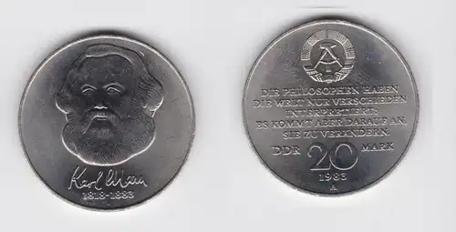 DDR Gedenk Münze 20 Mark Karl Marx 1983 (137042)