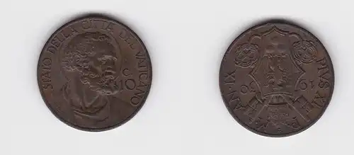 10 Centesimi Kupfer Münze Vatikan Pius XI. 1930 vz (127001)