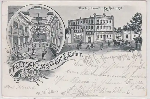 92465 Ak Lithographie Gruß aus dem Feldschloss zu Großstädteln 1902
