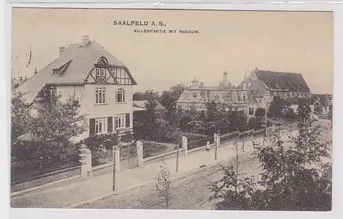 88808 AK Saalfeld an der Saale - Villenpartie mit Museum 1914