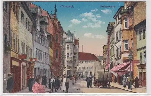 92749 AK Pössneck - Breitestrasse, Straßenansicht mit Geschäften
