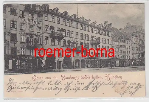 75972 Ak Gruss aus dem Bambergerhofbierhallen München 1898