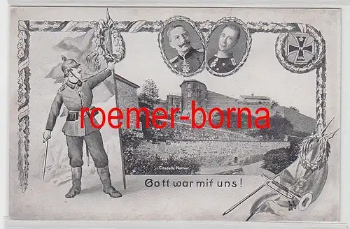 78629 Patriotika Ak Citadelle Namur "Gott war mit uns!" um 1915