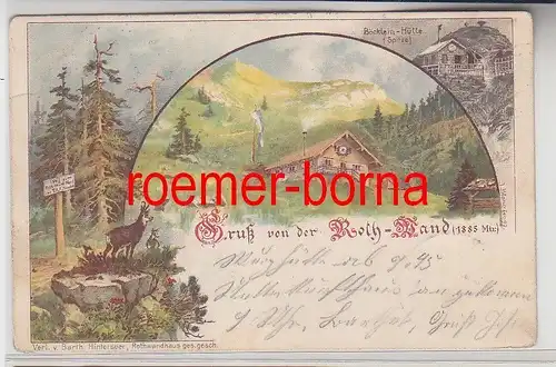 73654 Ak Lithografie Gruß von der Roth-Wand Böcklein-Hütte 1898