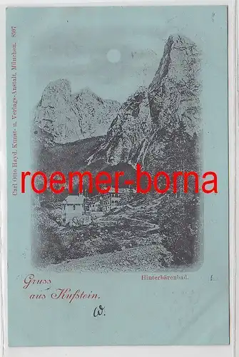 69435 Mondschein Ak Gruss aus Kufstein Hinterbärenbad 1898