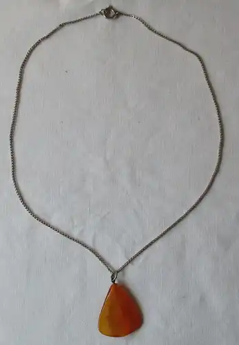 elegante Kette mit großem Bernstein Anhänger (154853)