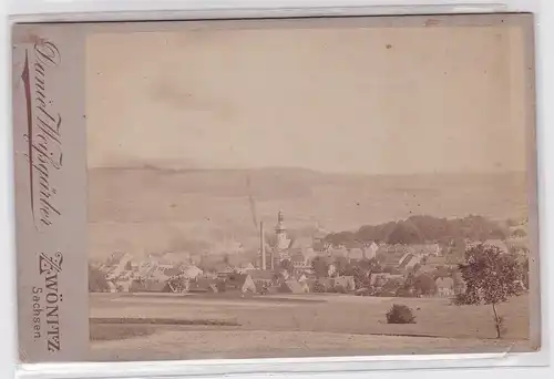 84639 Foto Zwönitz Sachsen Totalansicht um 1900 von Fotograf Daniel Weissgärber