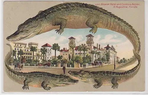 91297 AK Alcazar Hotel and Cordova Annex St. Augustine (Florida) zw. Krokodilen
