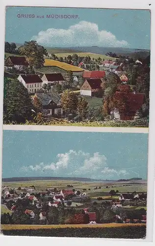91478 Mehrbild AK Gruss aus Müdisdorf - Ortsansichten / Totalansicht 1916
