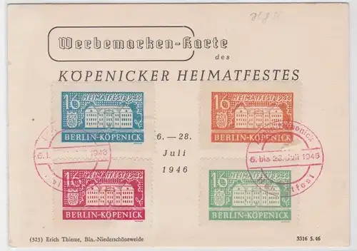 78532 AK Werbemarken-Karte des Köpenicker Heimatfestes Berlin 6.-28. Juli 1946