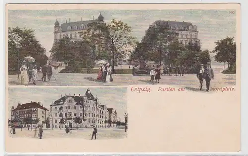 95345 Mehrbild Ak Leipzig Partien am Nordplatz um 1900