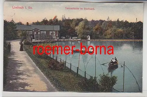 76996 Ak Limbach i.Sa. Teichschänke im Stadtpark 1910