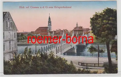 75596 Ak Blick auf Crossen a.d.O. Krosno Odrzańskie vom Kriegerdenkmal um 1910