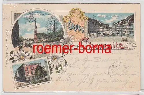 71660 Ak Lithographie Gruss aus Chemnitz 1899