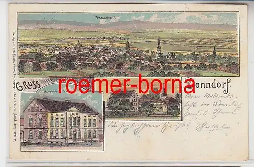 75795 Ak Lithografie Gruss aus Donndorf Totale, Gemeinde Gasthaus, Kloster 1900