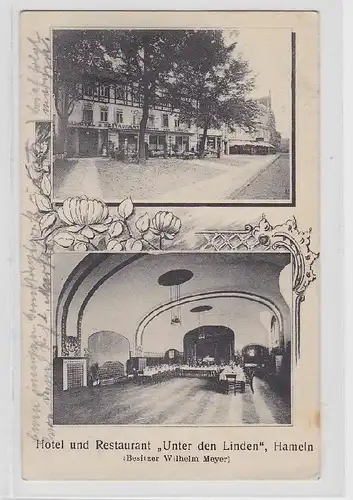 09928 Mehrbild Ak Hameln Hotel & Restaurant "Unter den Linden" 1911