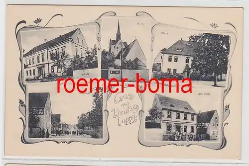 76033 Mehrbild Ak Gruss aus Deutsch Luppa Dorfstrasse, Materialwaren usw um 1920