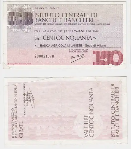 150 Lire Banknote Italien Italia  Banco di Banche e Banchieri 1977 (154571)