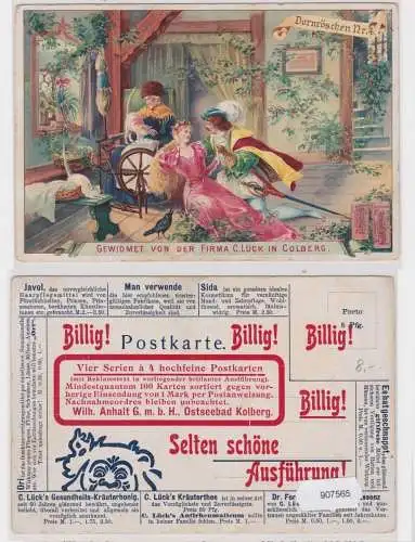 907565 Reklame Ak Dornröschen Nr.4 gewidmet von der Firma C.Lück Colberg um 1900